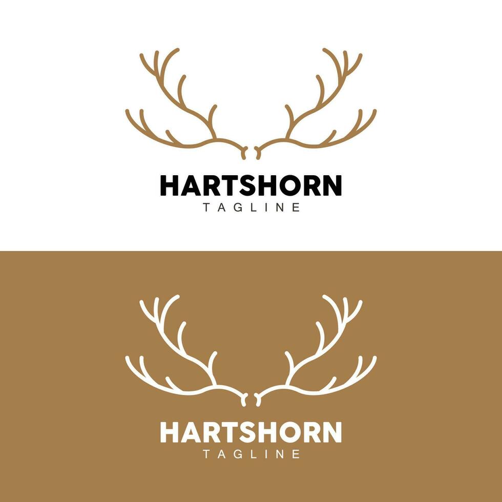 Hirsch Horn Logo, Tier Vektor, minimalistisch einfach Design, Illustration Symbol Symbol vektor