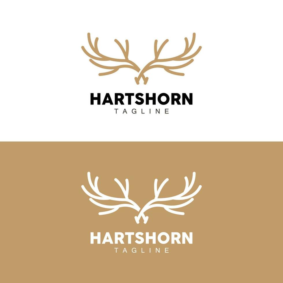 Hirsch Horn Logo, Tier Vektor, minimalistisch einfach Design, Illustration Symbol Symbol vektor