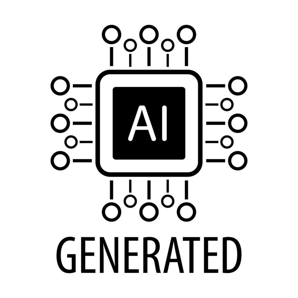 künstlich Intelligenz generiert Symbol Vektor ai Zeichen zum Grafik Design, Logo, Webseite, Sozial Medien, Handy, Mobiltelefon Anwendung, ui Illustration.