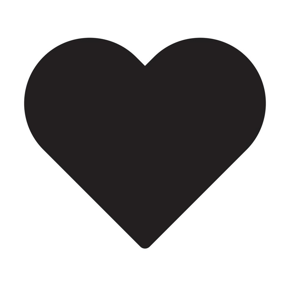 hjärta platt stil ikon vektor , kärlek symbol hjärtans dag isolerat på vit bakgrund illustration