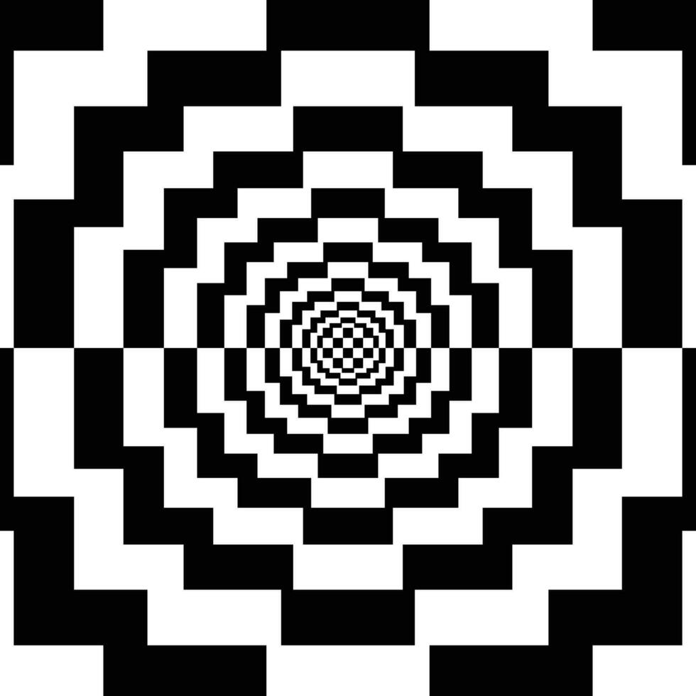 sinne böjning illusion svart vit mönster konst. vektor