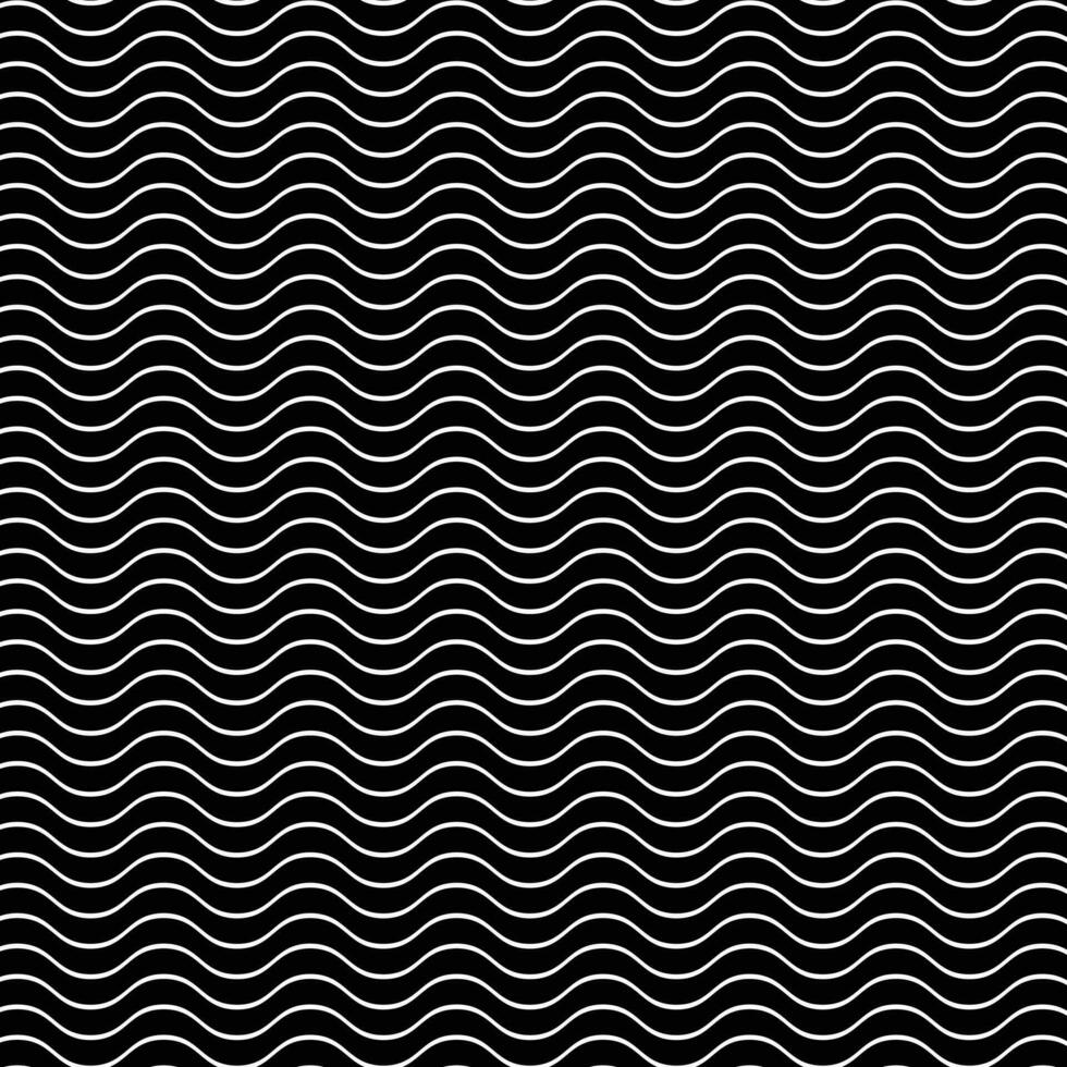 abstrakt geometrisk vit horisontell Vinka linje mönster konst med svart bakgrund. vektor