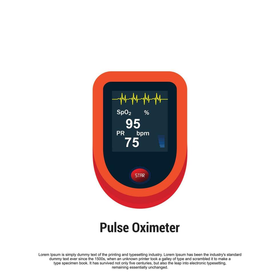 Impuls Oximeter Symbol. Messung von Impuls und Sauerstoff im das Blut. Diagnose von Lungenentzündung vektor