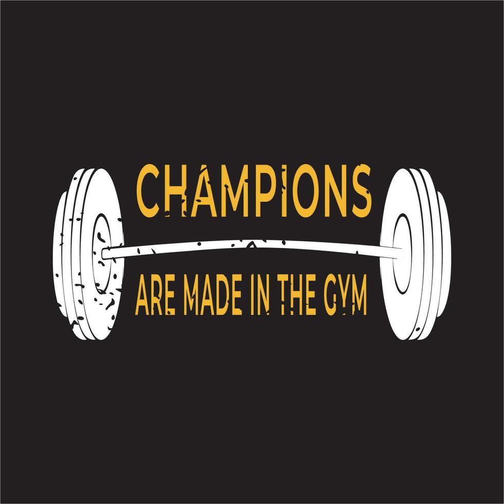 mästare är tillverkad i de Gym t-shirt design vektor