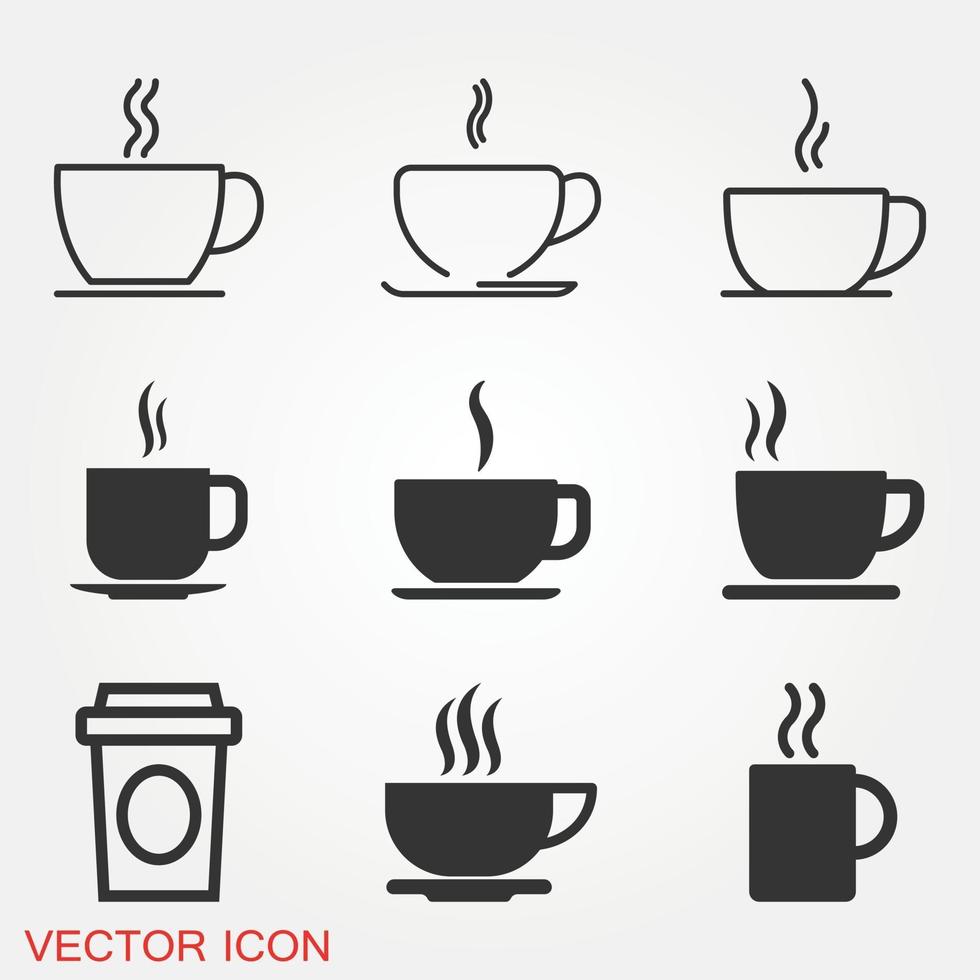 Kaffeetasse Symbole gesetzt vektor