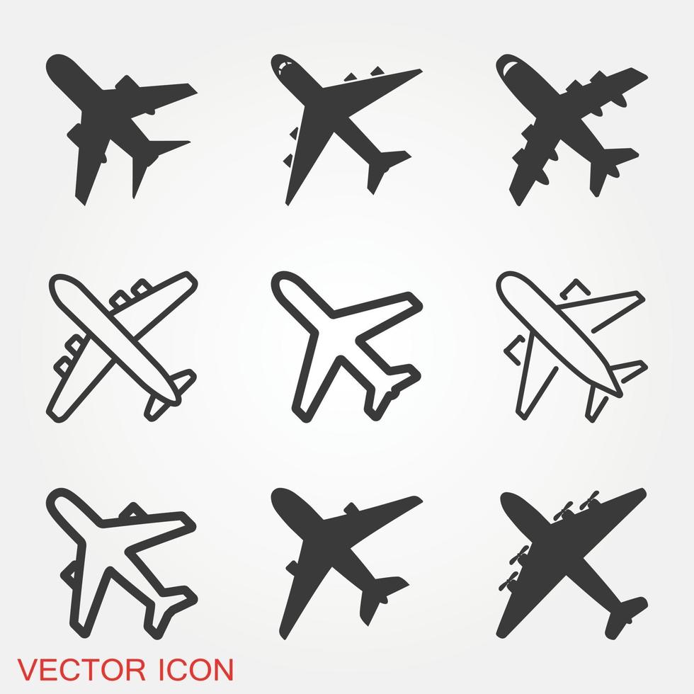 Flugzeugsymbole eingestellt vektor
