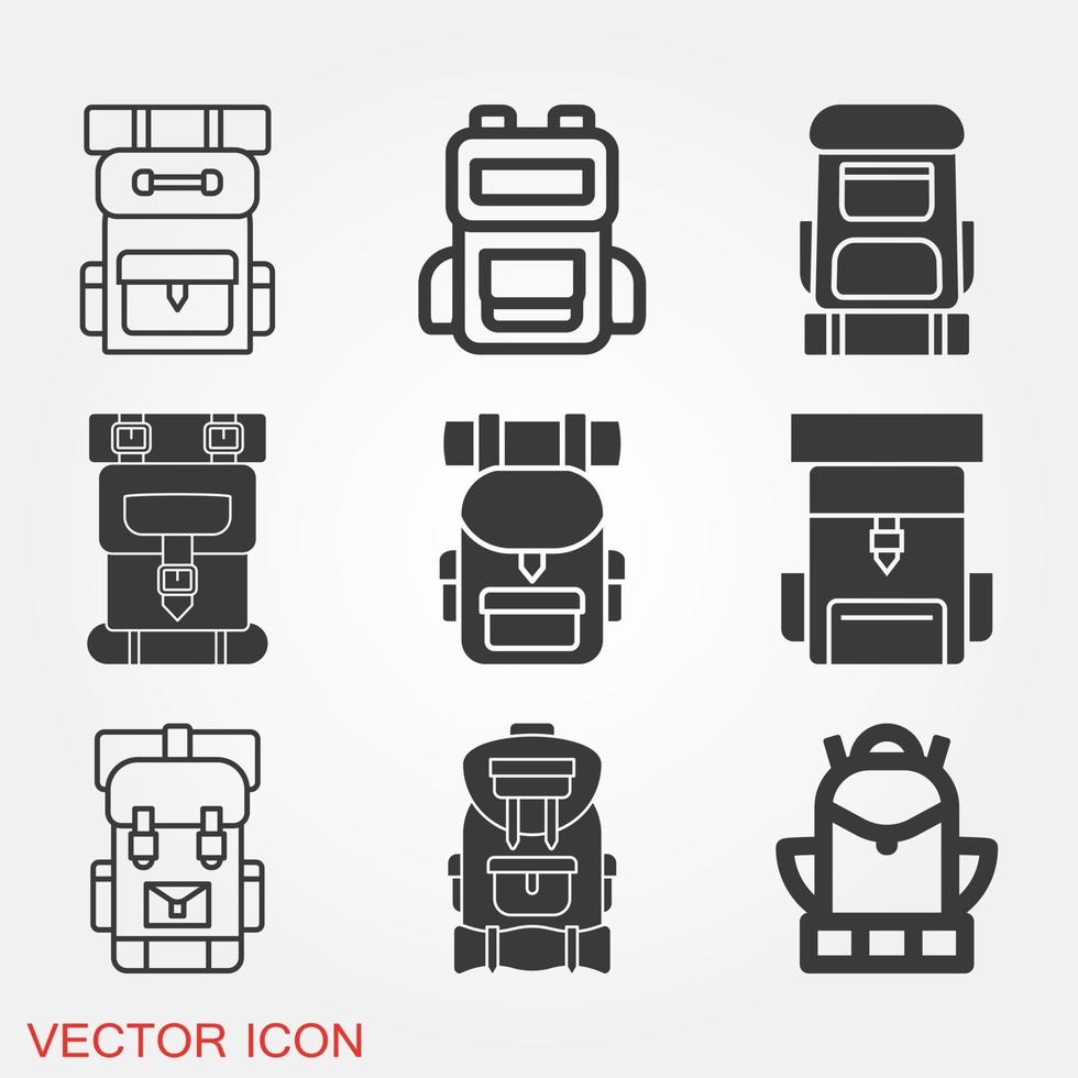 Rucksack Symbole gesetzt vektor