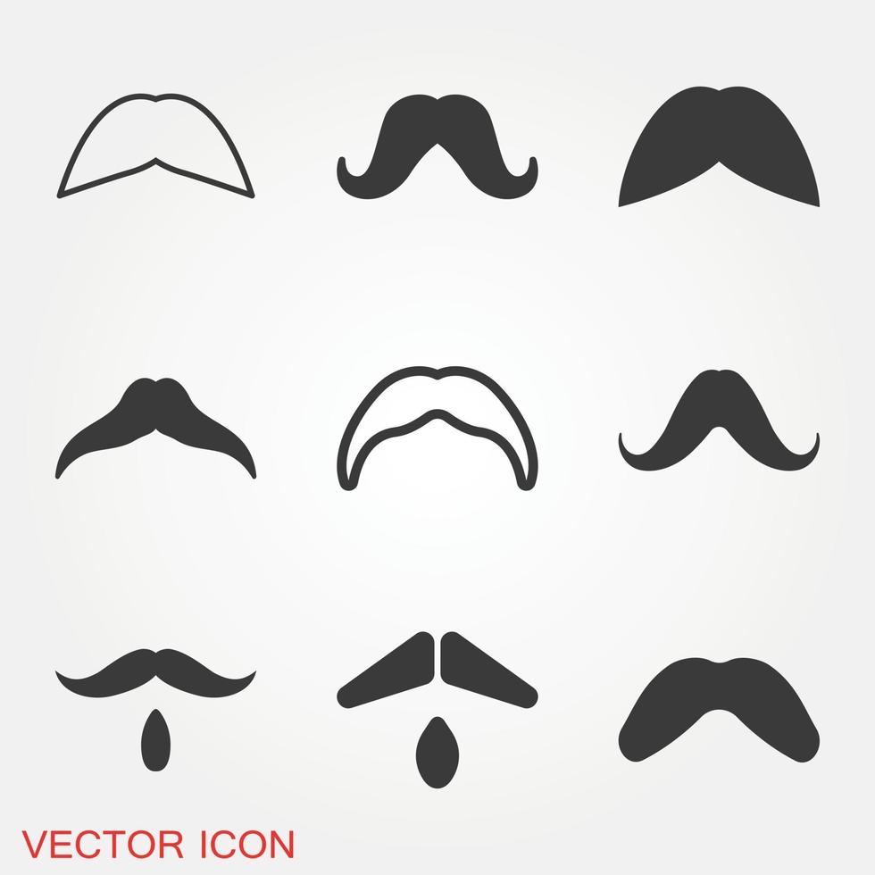 mustasch ikoner set vektor