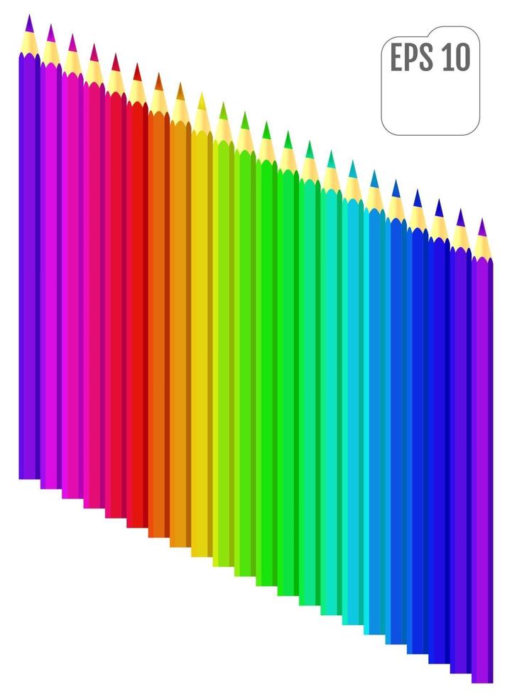 mångfärgade pennor i platt stil vektor