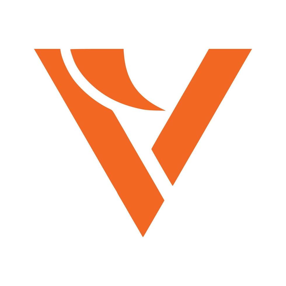 brev v logotyp vektor