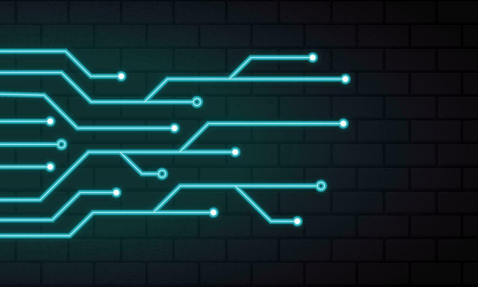 glühend Blau Neon- Schaltkreis Tafel Linien. abstrakt Technologie Neon- Schaltkreis Tafel. Digital Schaltkreis Tafel Elemente. modern Technik Design. Vektor Illustration