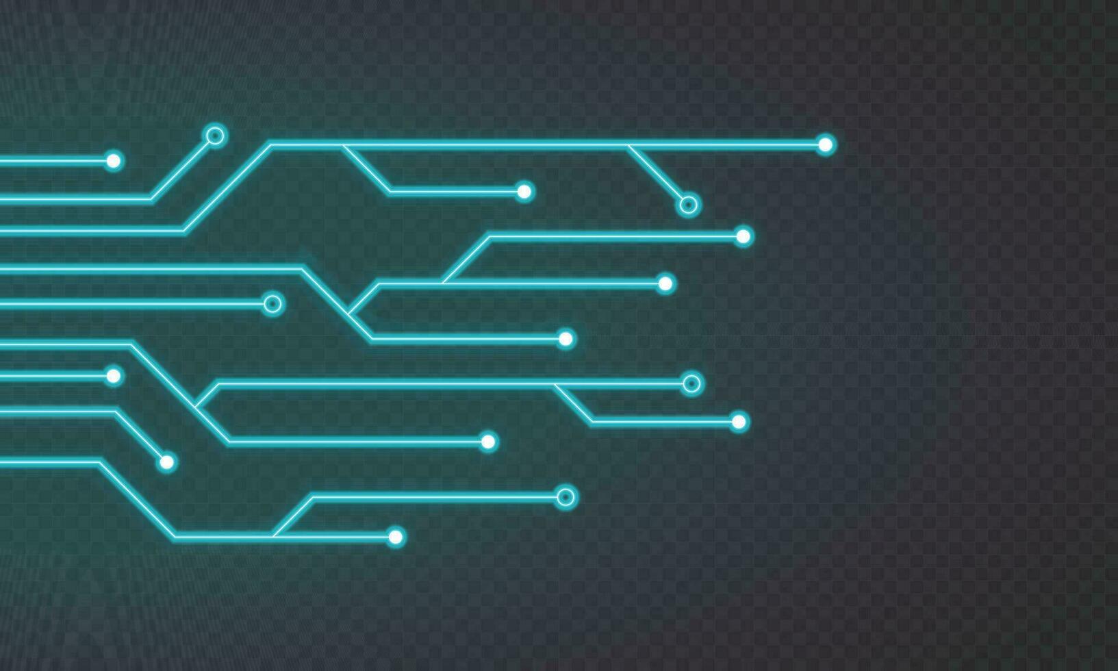 glühend Blau Neon- Schaltkreis Tafel Linien. abstrakt Technologie Neon- Schaltkreis Tafel. Digital Schaltkreis Tafel Elemente. modern Technik Design. Vektor Illustration