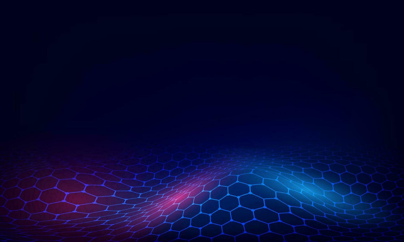 abstrakt Hexagon Muster glänzend Hintergrund im Blau und rot Farbe. vektor