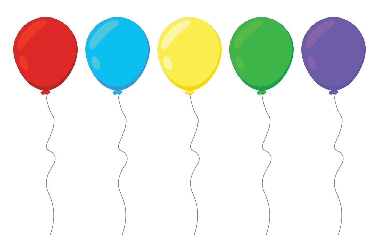farbige Luftballons im flachen Stil gesetzt vektor
