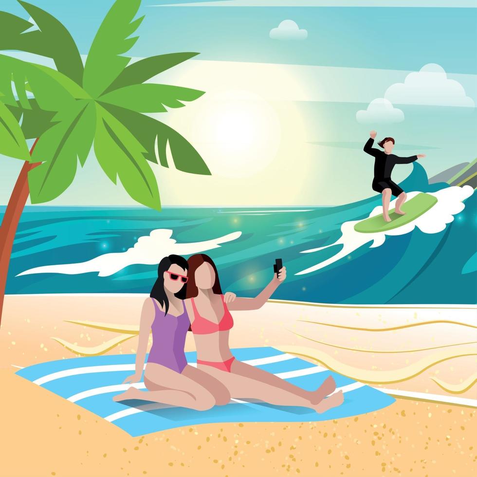Strandurlaub Urlaub Zusammensetzung Vektor-Illustration vektor