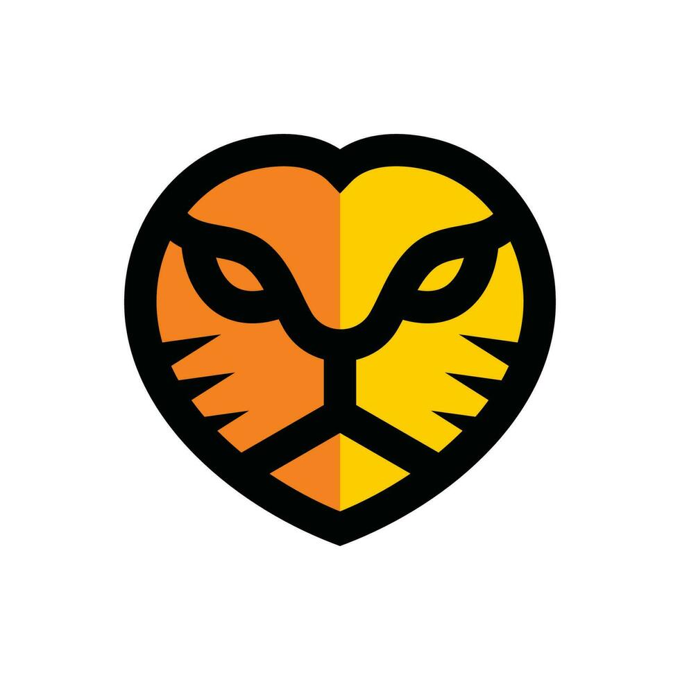kärlek lejon logotyp vektor