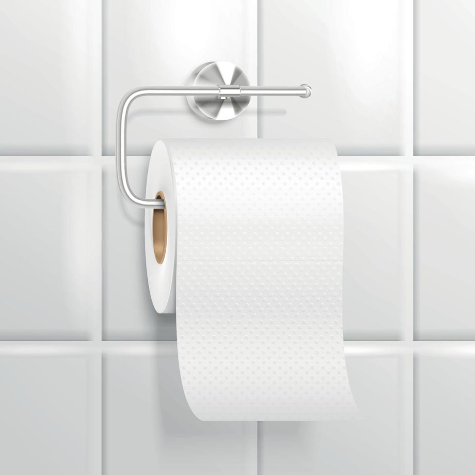 hängende Toilettenpapier realistische Zusammensetzung Vektor-Illustration vektor