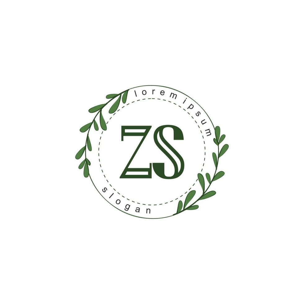 zs Initiale Schönheit Blumen- Logo Vorlage vektor
