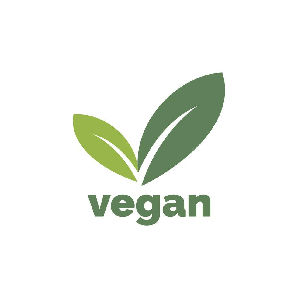 vegan Symbol Logo isoliert auf Weiß Hintergrund vektor