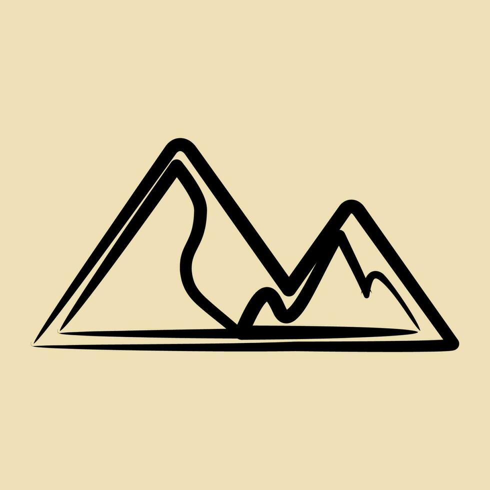 Symbol Berge. Camping und Abenteuer Elemente. Symbole im Hand gezeichnet Stil. gut zum Drucke, Poster, Logo, Werbung, Infografiken, usw. vektor