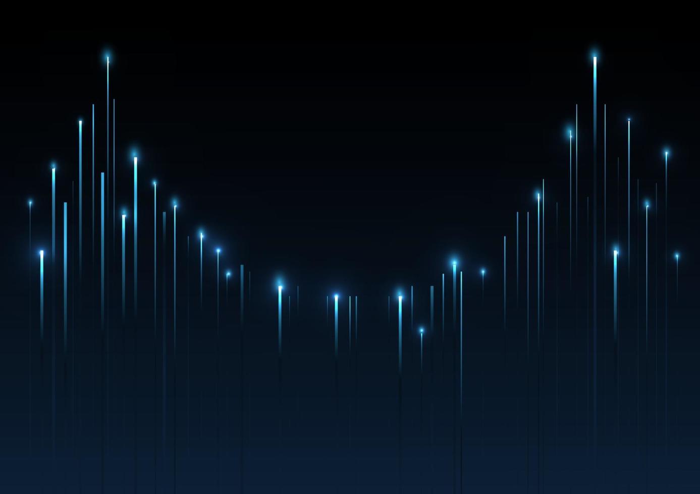 abstrakt vertikala randlinjer med ljuseffekt på mörkblå bakgrundsteknologistil vektor