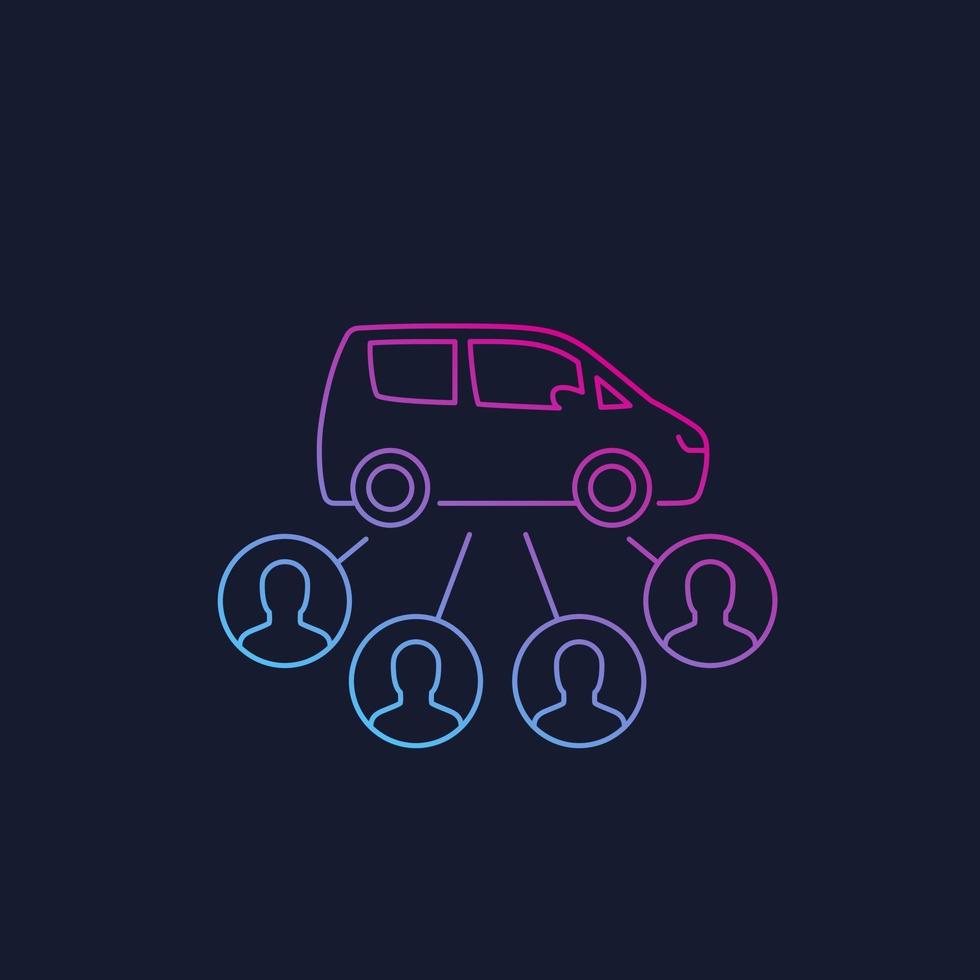 Carsharing-Service-Vektorliniensymbol vektor