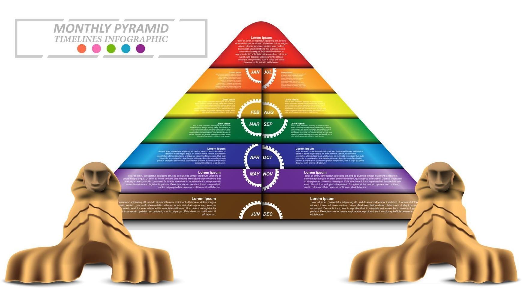 abstrakt begrepp och idépyramid infografisk med infografisk data vektor