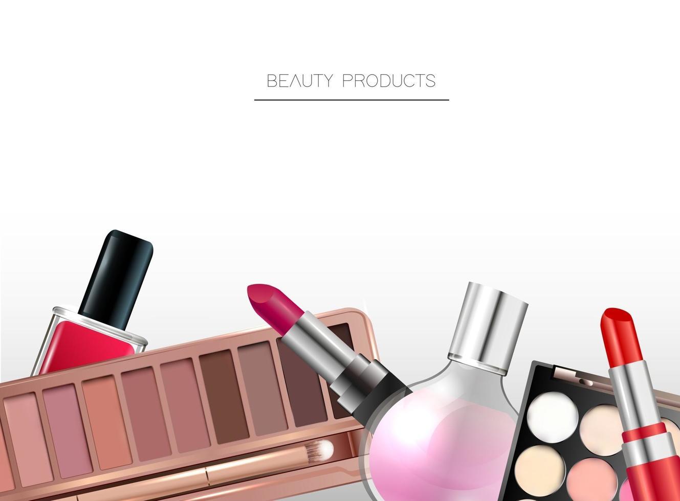 Make-up Hintergrund Schönheitsprodukte vektor