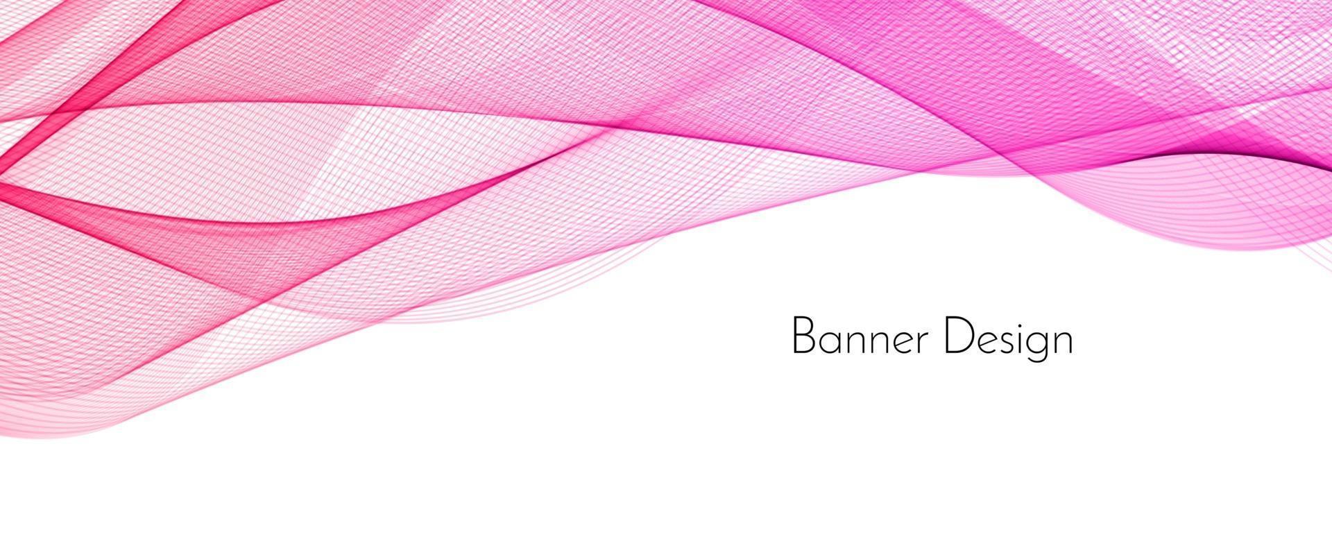 abstrakt snygg rosa färg dekorativ modern våg banner bakgrund vektor