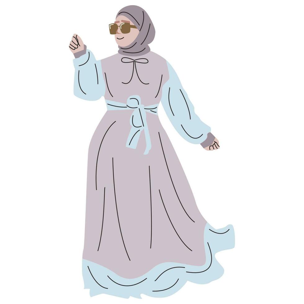 modern muslim kvinnor klänning design vektor