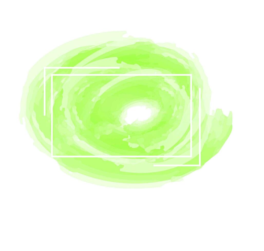 vattenfärg ram i grön Färg vektor