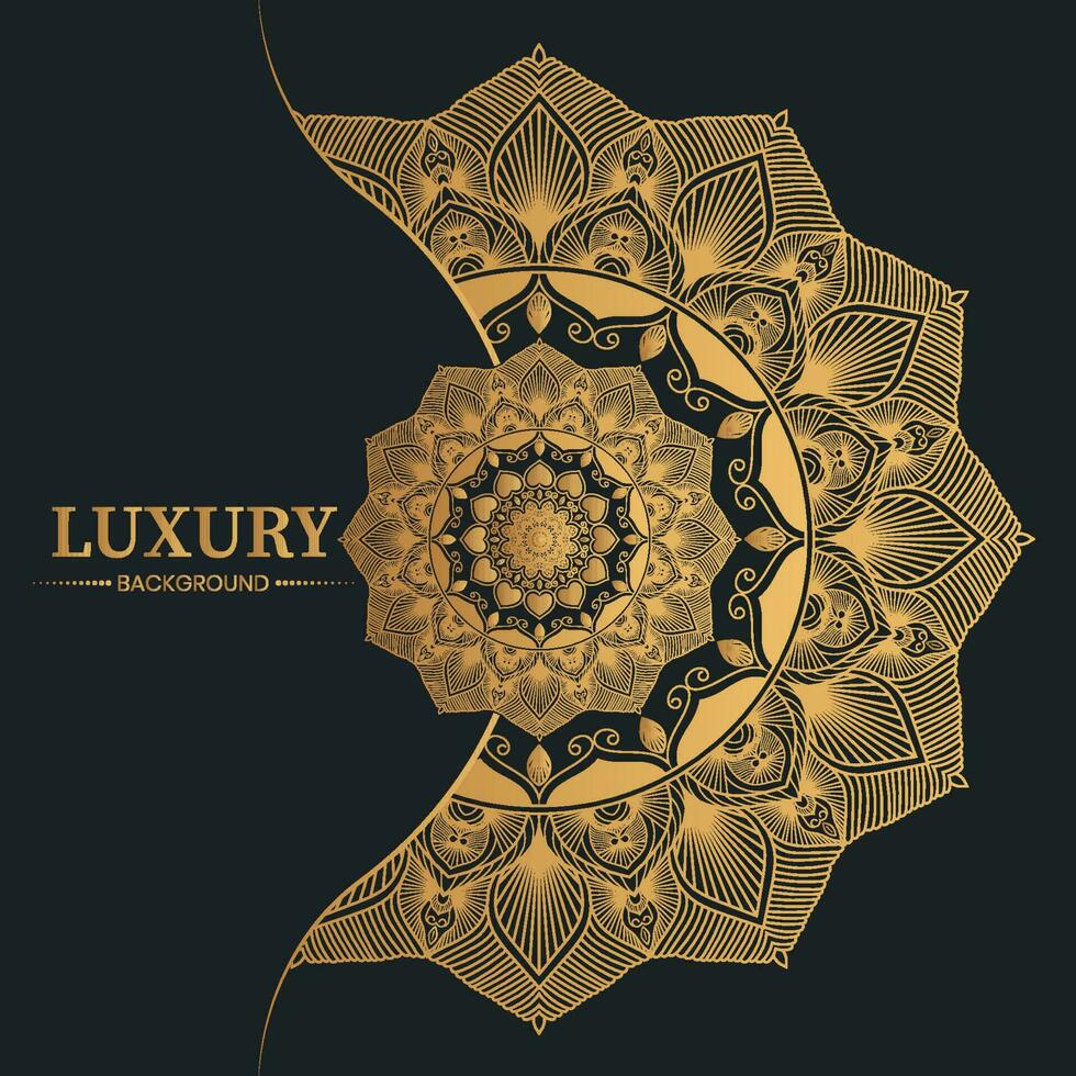 Luxus Mandala Hintergrund schwarz und Gold vektor