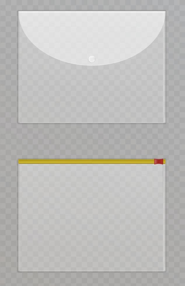 Vektor transparente Plastikdateien Zellophan Ordner zum Schutz von Dokumenten