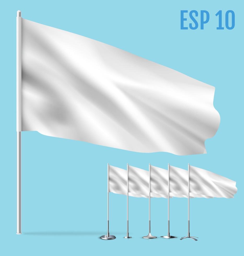 realistisches weißes Flaggenvektormodell vektor