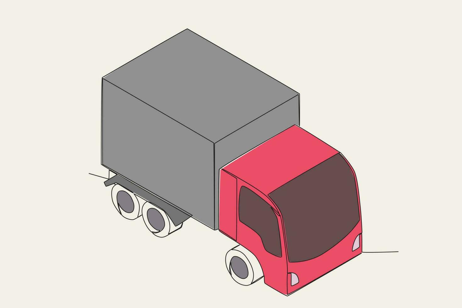 Farbe Illustration von ein oben Aussicht von ein LKW vektor