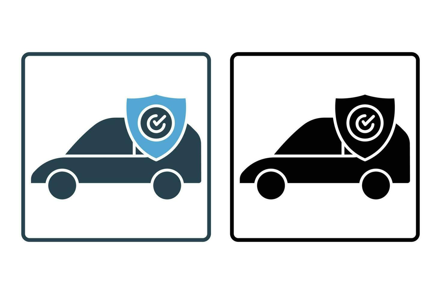 transport försäkring ikon. fordon skydd symbol. fast ikon stil design. enkel vektor design redigerbar