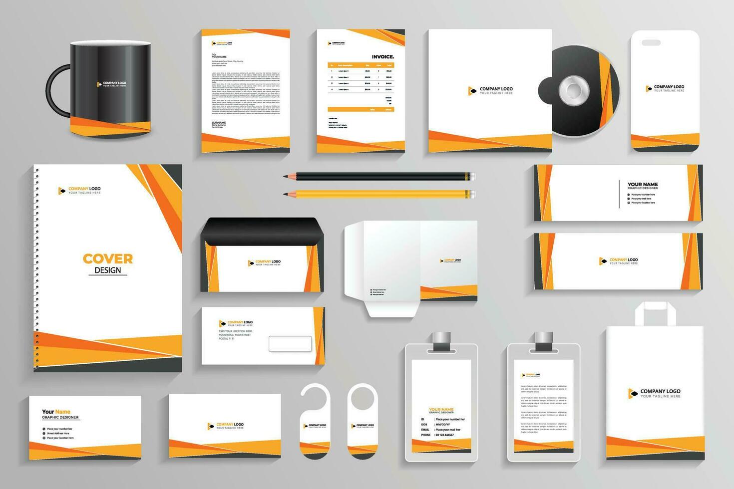 Corporate Identity Set Branding-Vorlagen-Design-Kit. bearbeitbare Markenidentität mit abstrakter Hintergrundfarbe für Unternehmen vektor