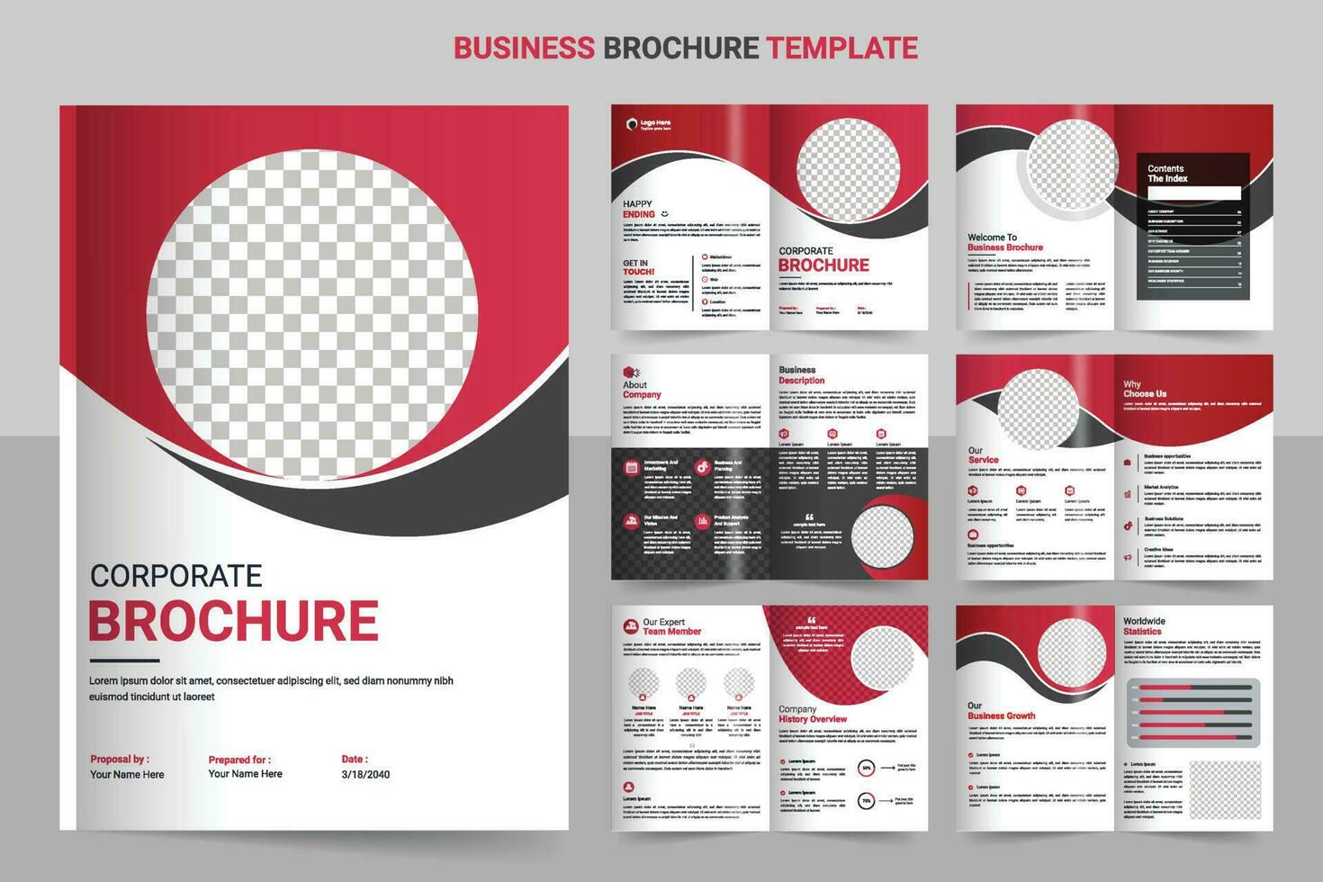 Broschüre Vorlage Layout Design und korporativ minimal Mehrere Seiten Broschüre Vorlage Design vektor