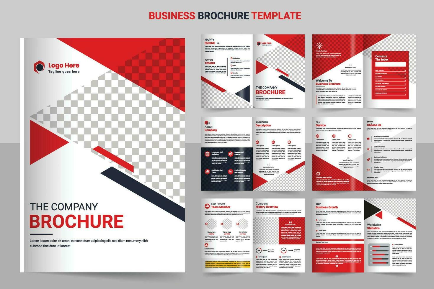 broschyr mall layout design och företags- minimal flersida broschyr mall design vektor