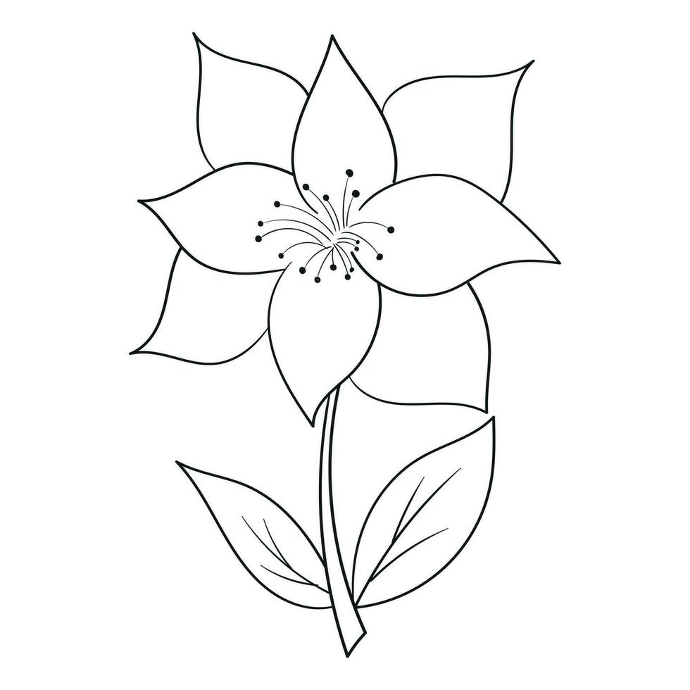 Hand Zeichnung Blume Vektor Gliederung Illustration