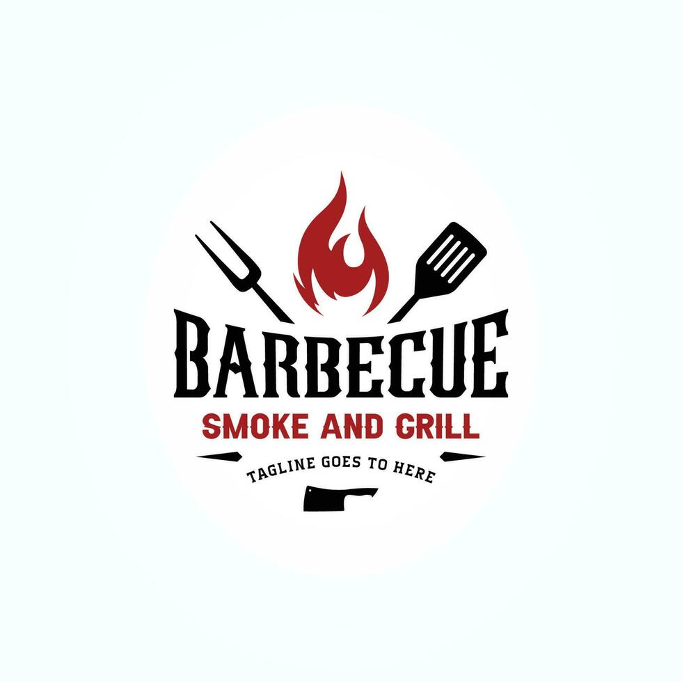 Grill Logo Inspiration. Grill oder Grill Logo Design Vorlage. Vektor Illustration Konzept