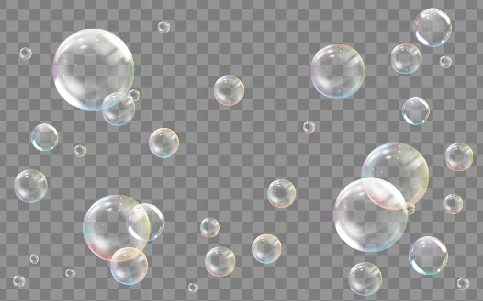 realistisk transparent färgad tvål eller vattenbubbla vektor