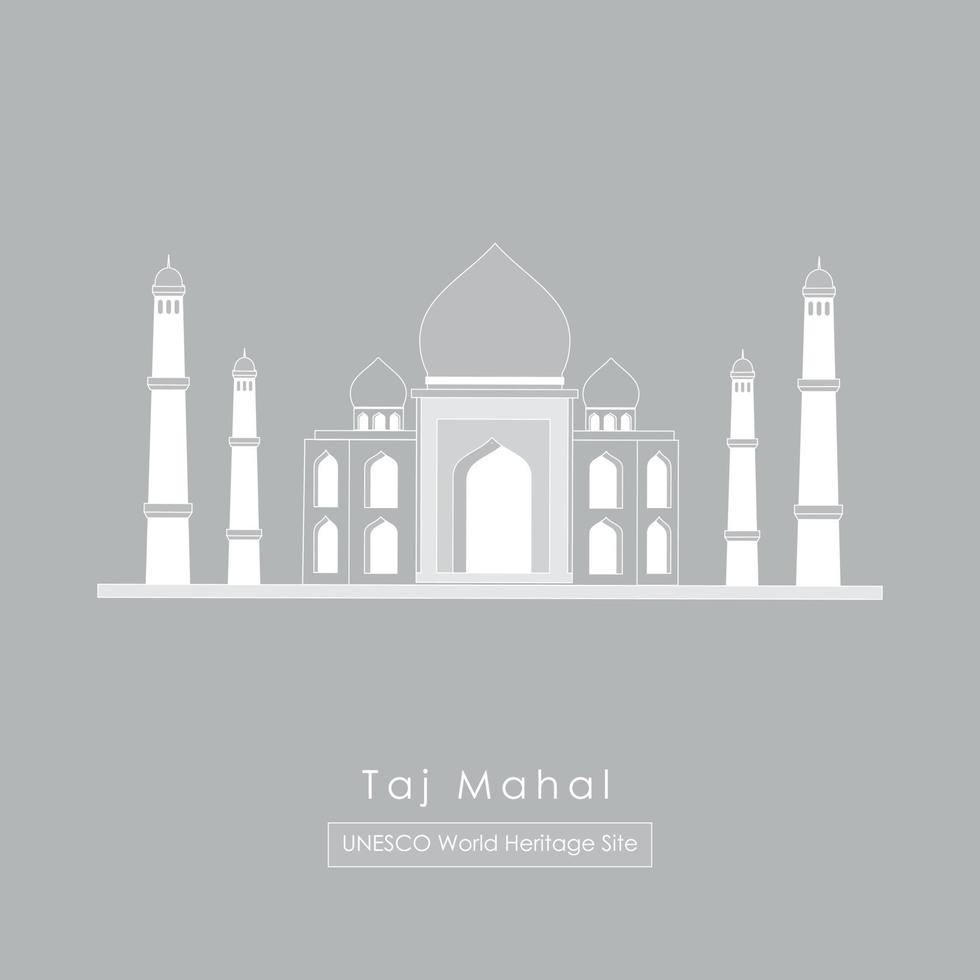 Taj Mahal in Indien kostenlose Vektor-Illustration Vorlage vektor