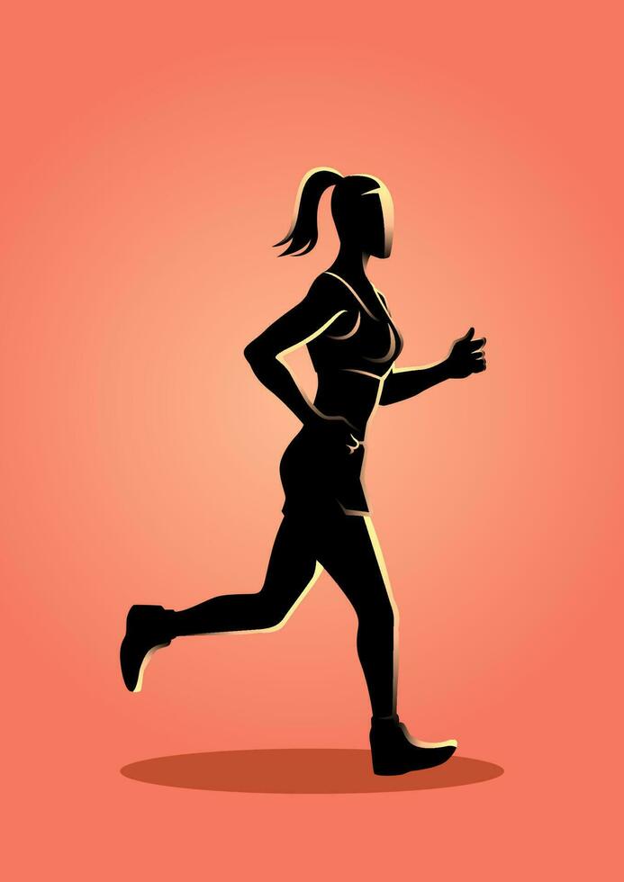kvinnlig figur jogging vektor