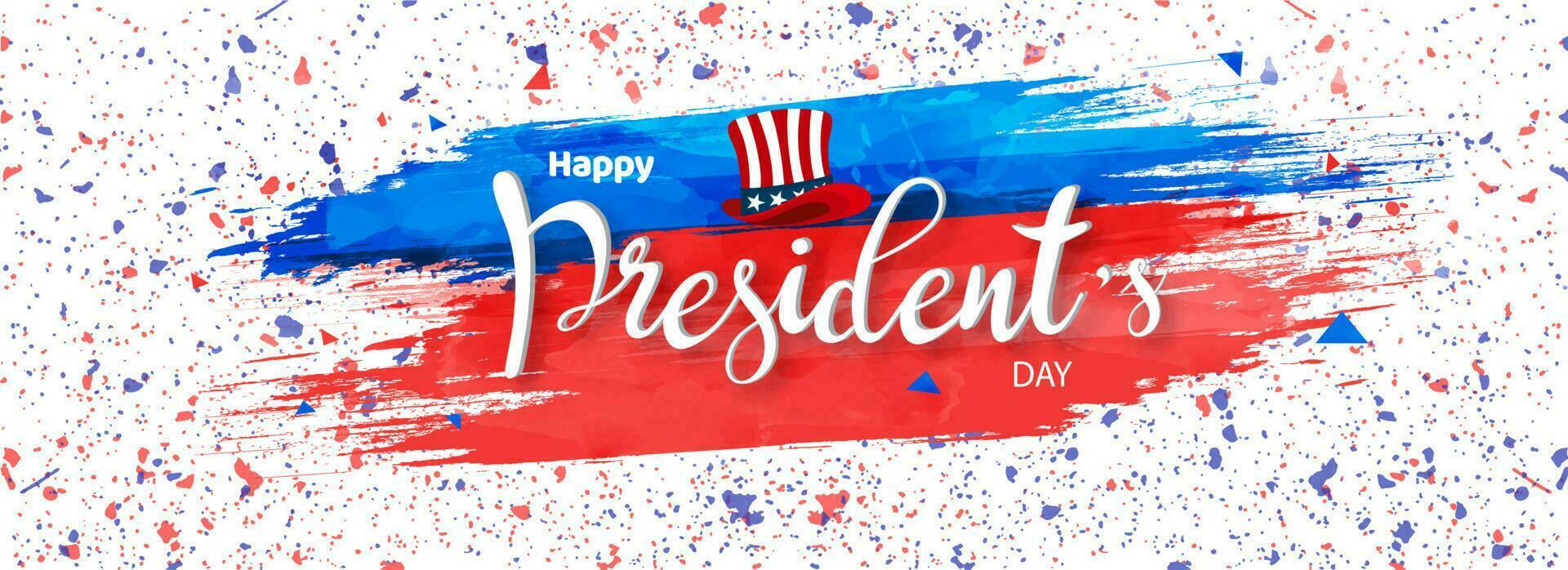 abstrakt borsta stroke på måla färga bakgrund i amerikan flagga Färg för presidentens dag firande rubrik eller baner design. vektor