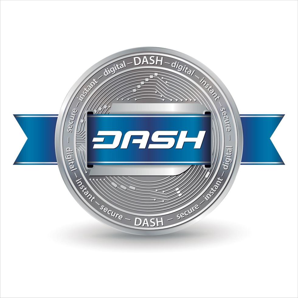 dash silver kryptovaluta vektor