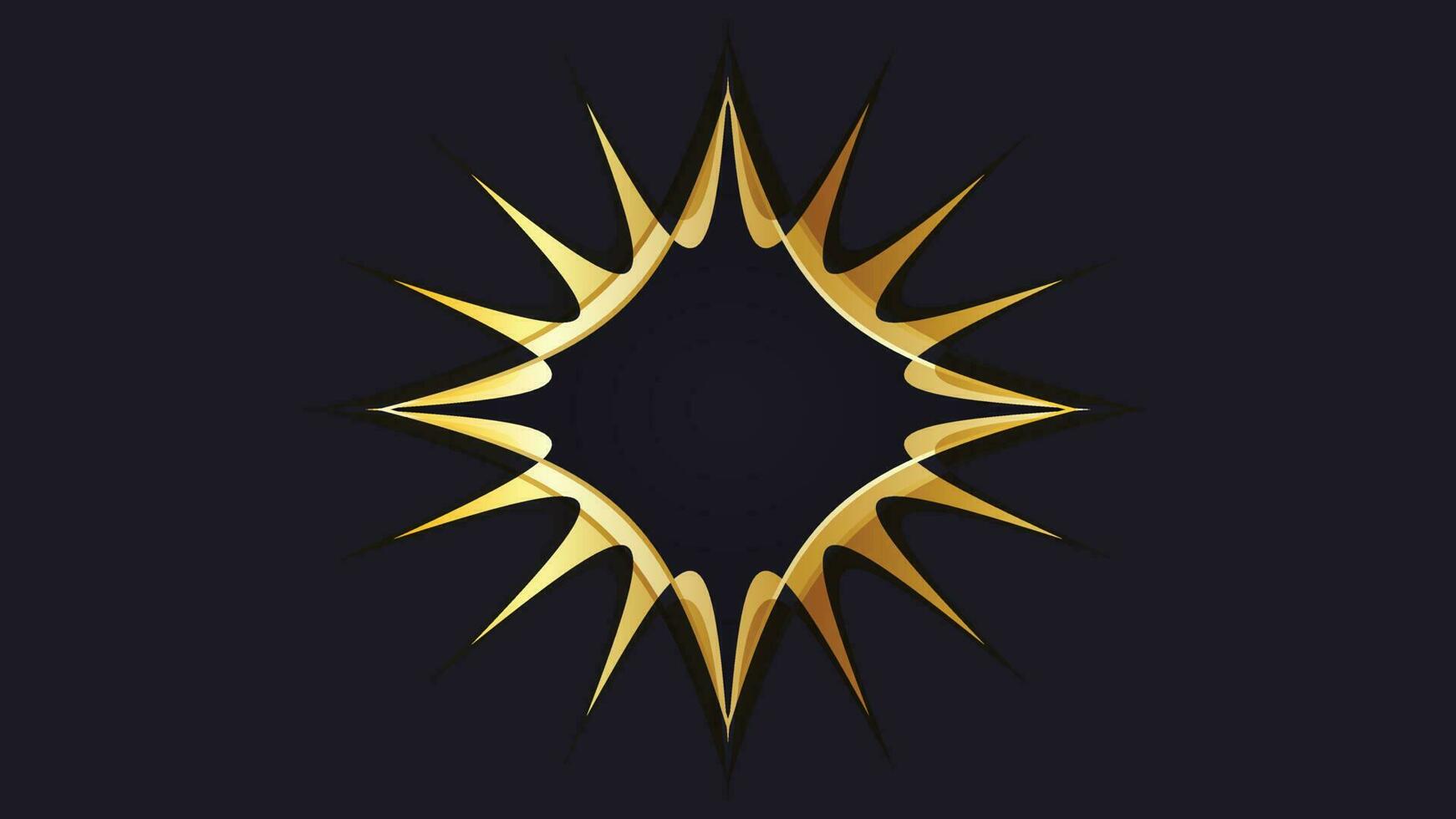 guld emblem på svart bakgrund vektor
