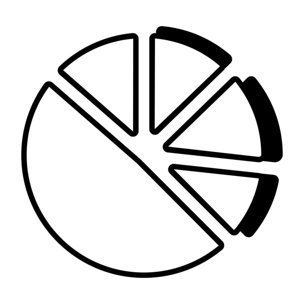 redigerbar design ikon av spridd paj Diagram vektor