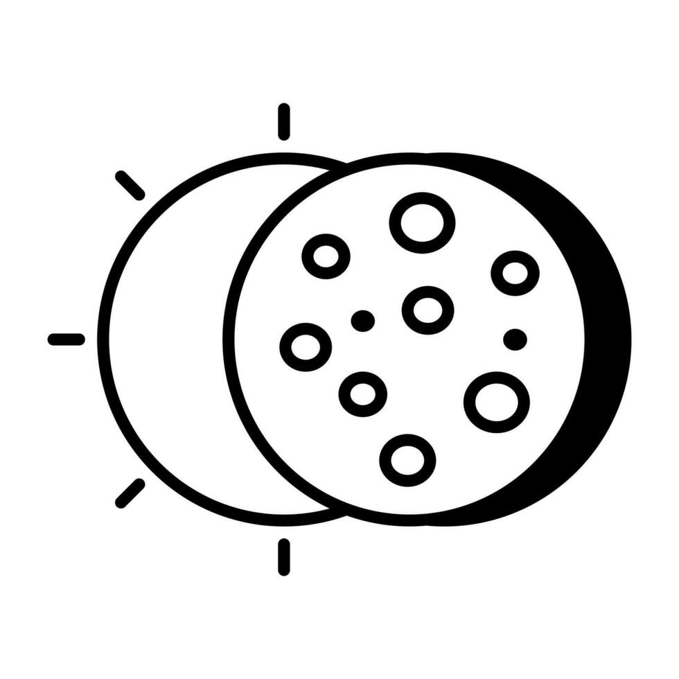 en trendig design ikon av sol- förmörkelse vektor