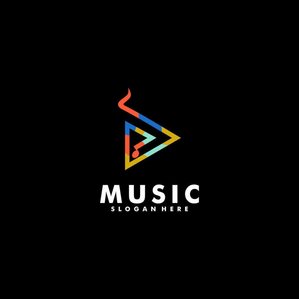 musik logotyp design vektor mall